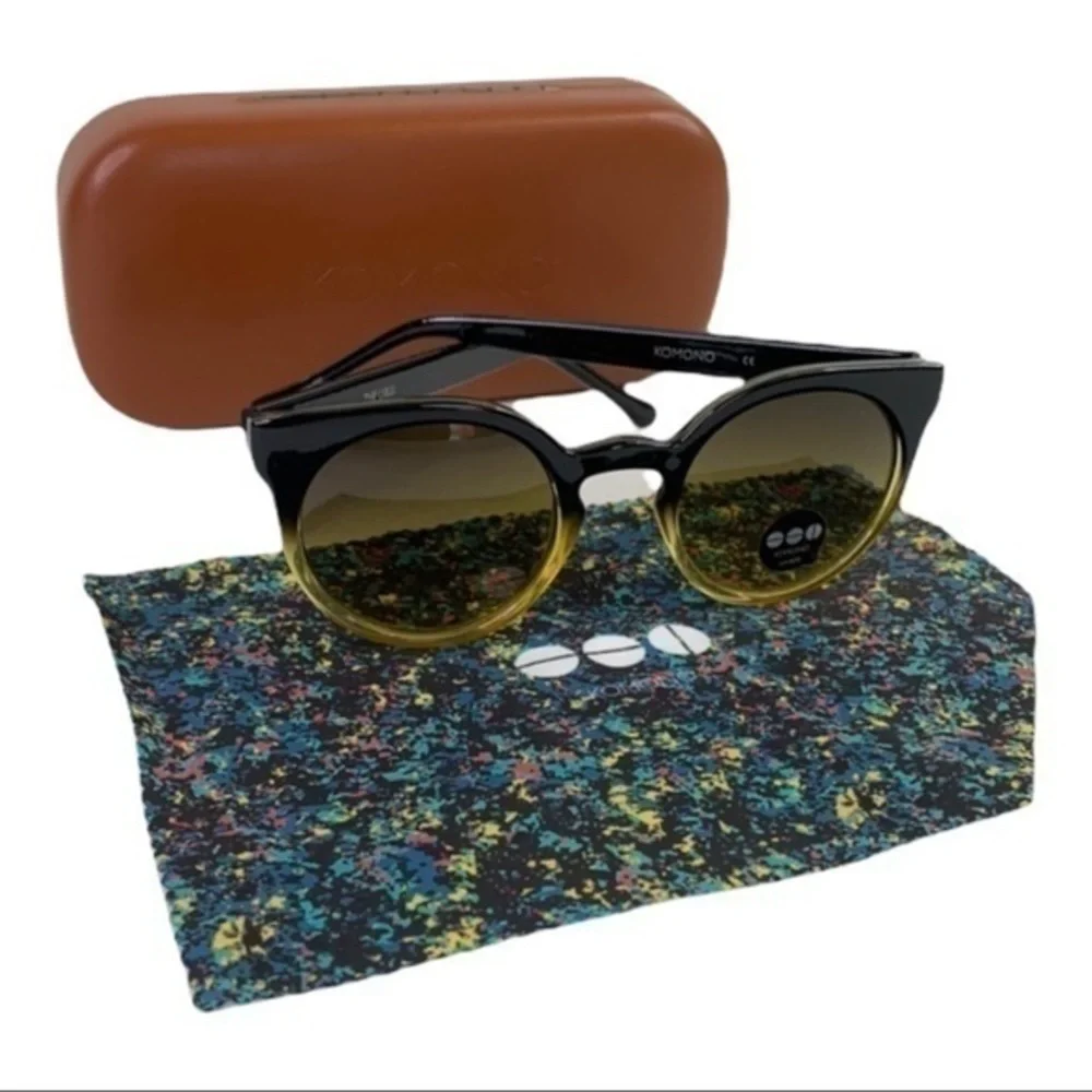Komono Sunglasses 🕶 Lulu Black Yellow NEW Cat Eye